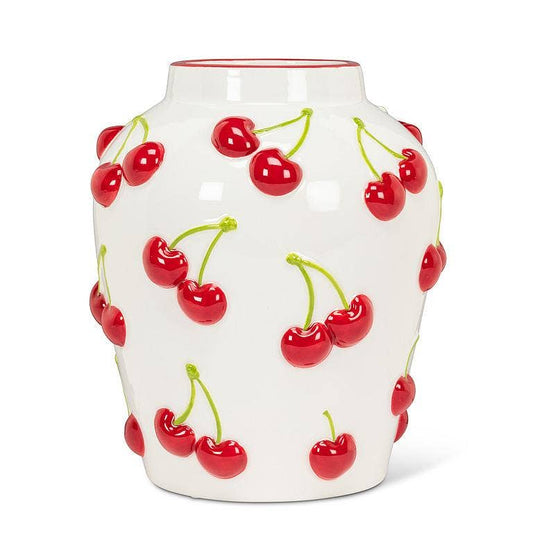 Large Vase with Cherries – 8"H
