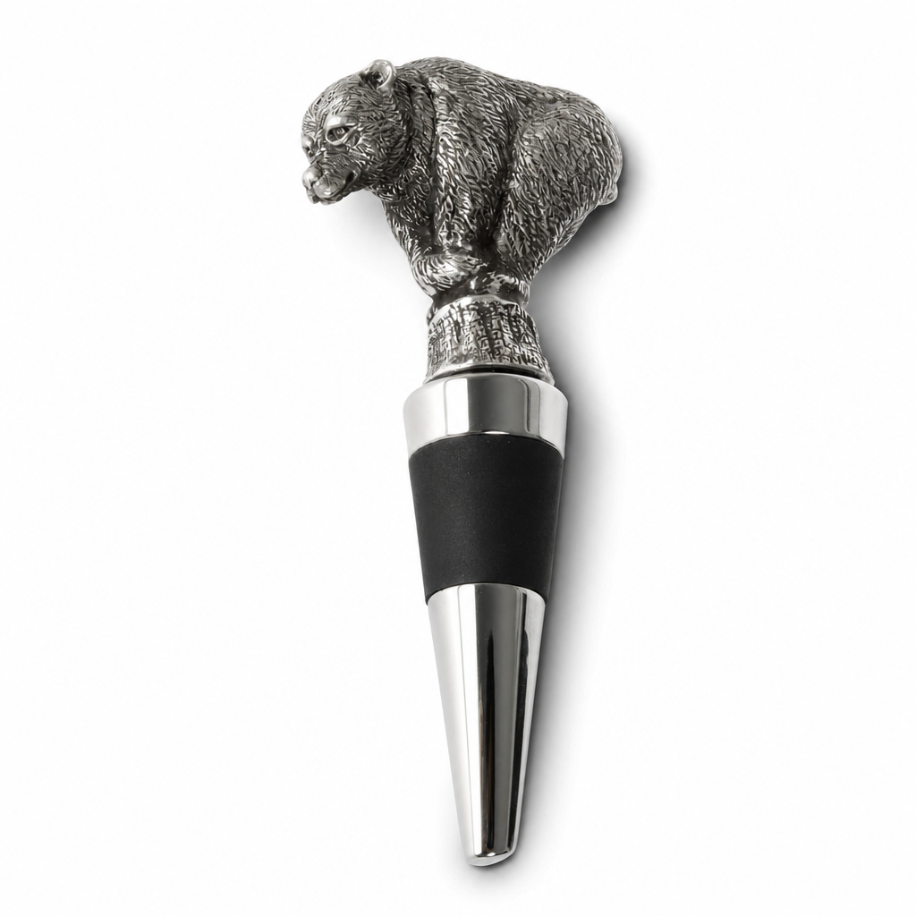 Pewter Bear Bottle Stopper | 4.5 Inch