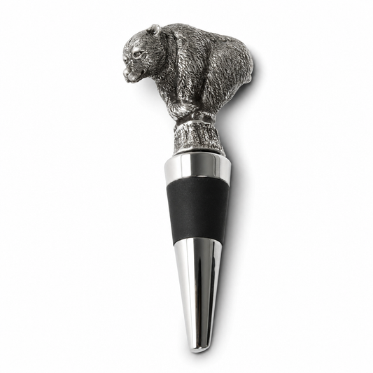 Pewter Bear Bottle Stopper | 4.5 Inch