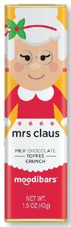Moodibars® Mrs. Claus 1.5oz - Toffee Crunch Chocolate Bar - Marcel’s Culinary Experience