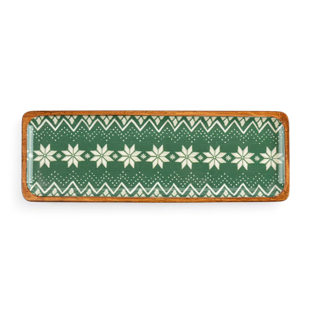 Green Scandi Knit Wood Enamel Tray - Marcel’s Culinary Experience