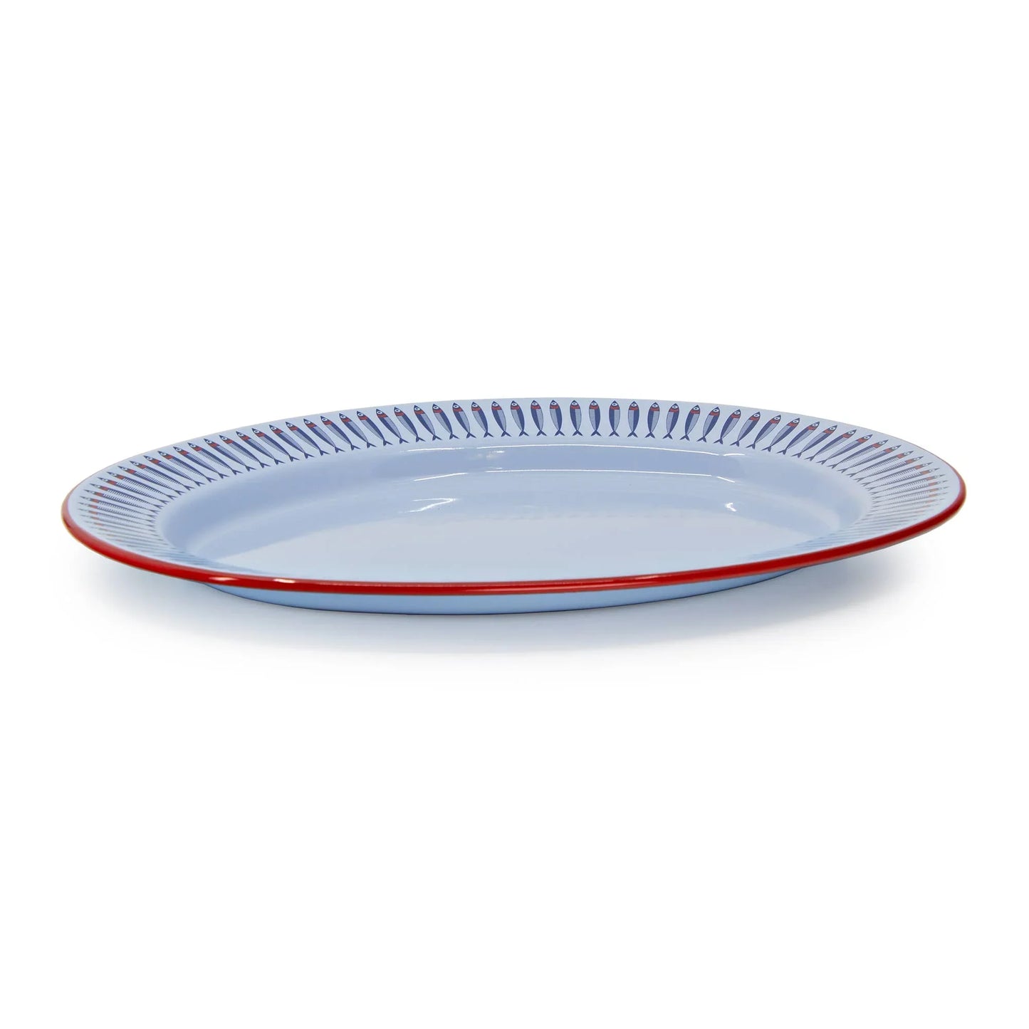 Mur by Ayca x CCH Anchovies Small 14 in Oval Tray, Red Rim