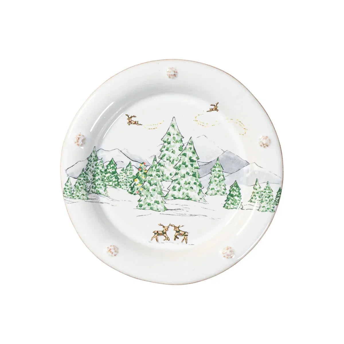 Juliska Berry & Thread North Pole Side/Cocktail Plates Set/4