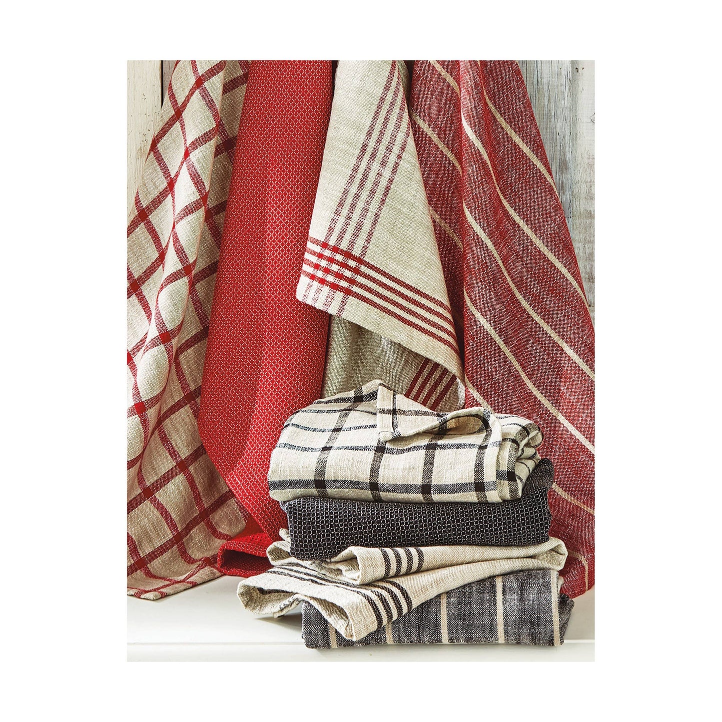 Canyon Woven Dishtowel Set/4 RedCotton Everyday, Summer