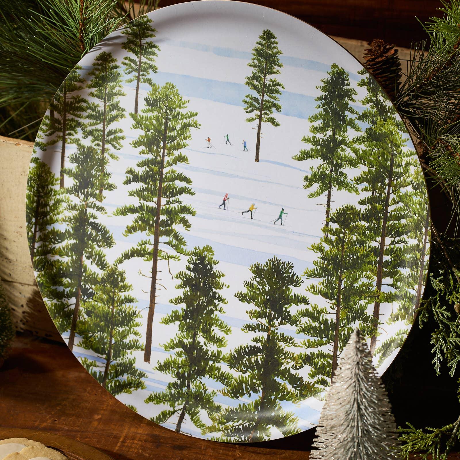 Caskata X Felix Doolittle Winter Skiers Large Round Tray - Marcel’s Culinary Experience