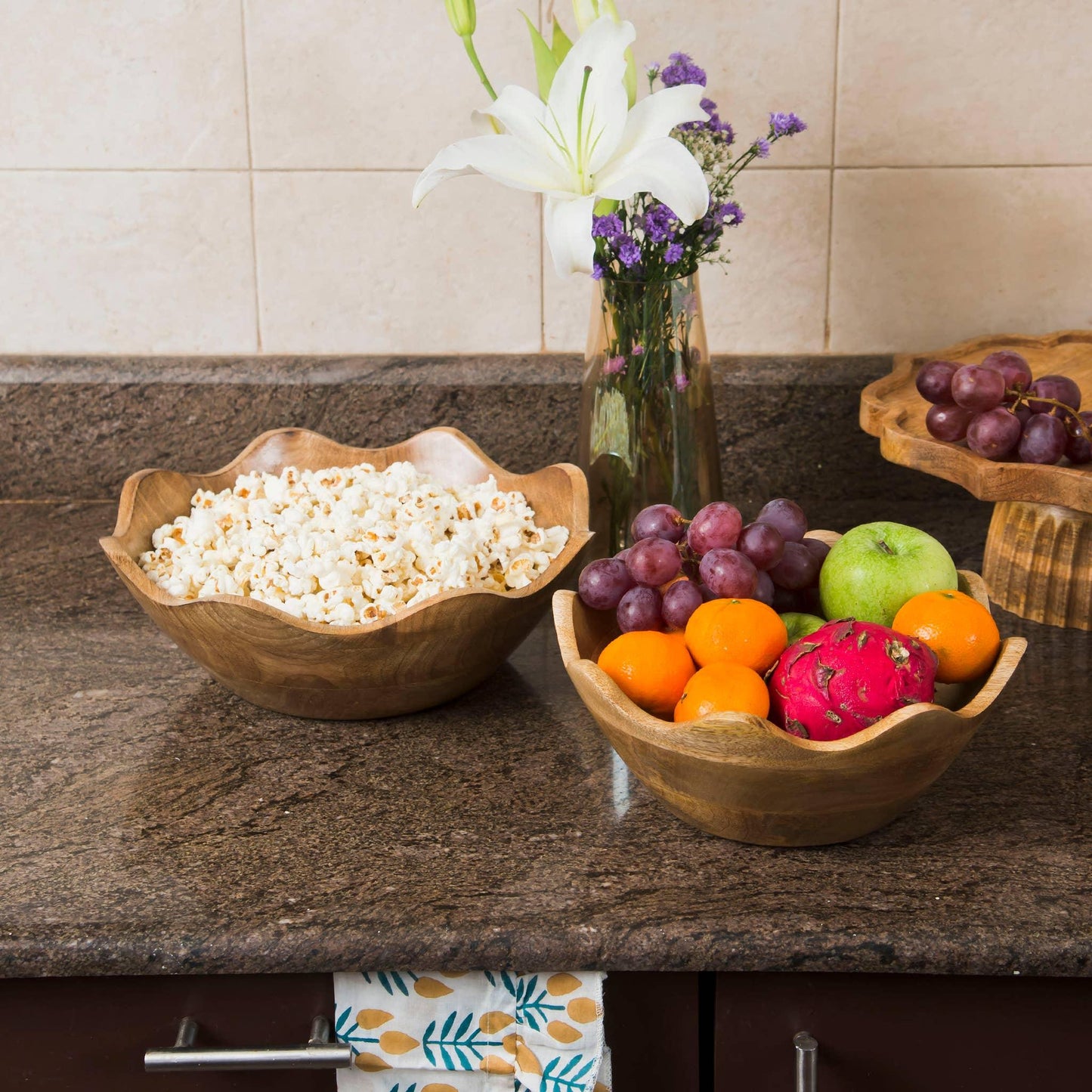 Scalloped Wooden Bowls - Marcel’s Culinary Experience
