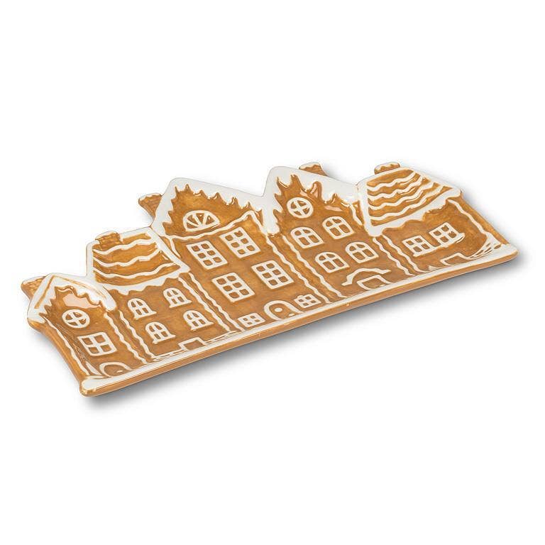 Gingerbread Houses Ceramic Christmas Platter