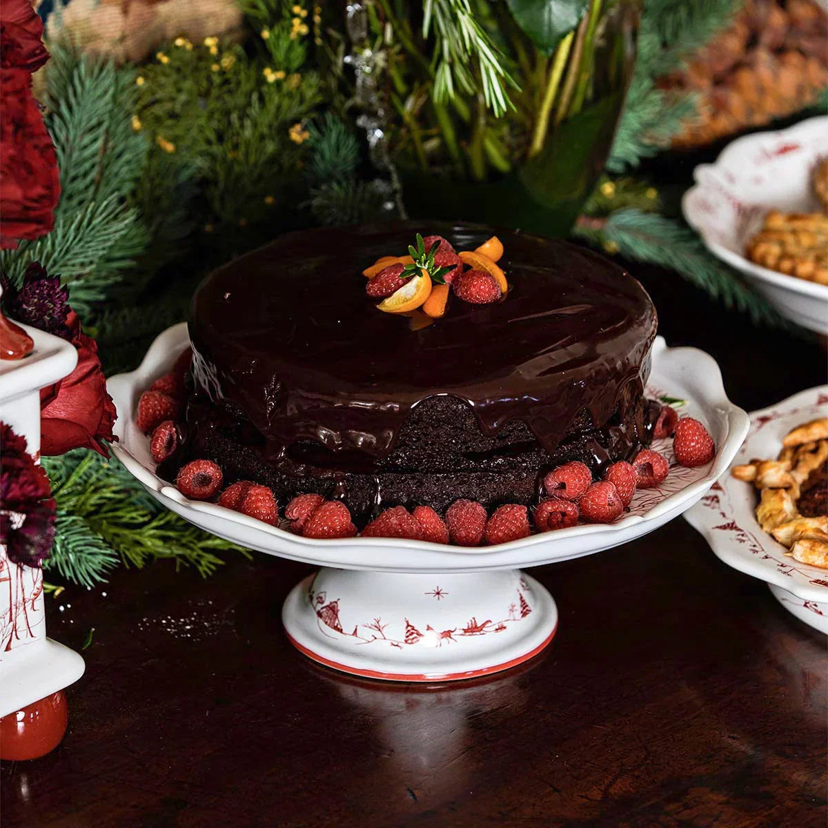 Juliska Country Estate Winter Frolic Cake Stand - Ruby
