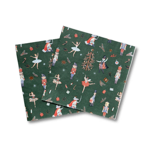 Green Christmas Nutcracker Dinner Napkins (24pcs) - Marcel’s Culinary Experience