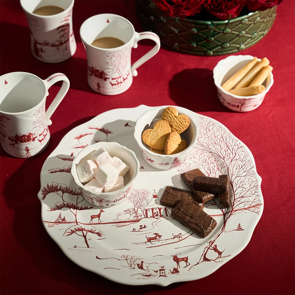 Juliska Country Estate Winter Frolic Charger/Platter - Ruby