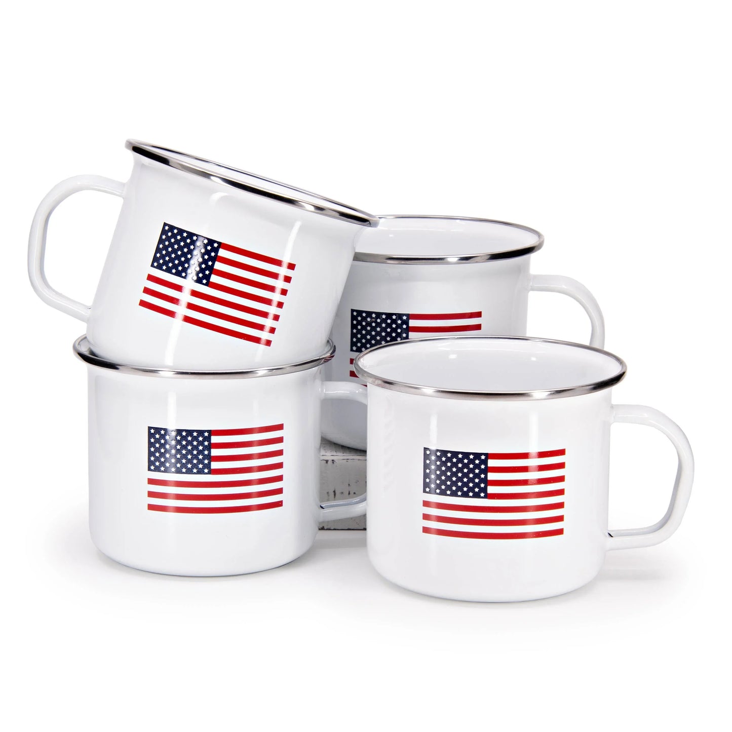 Golden Rabbit Enamelware US Flag Grande Mug