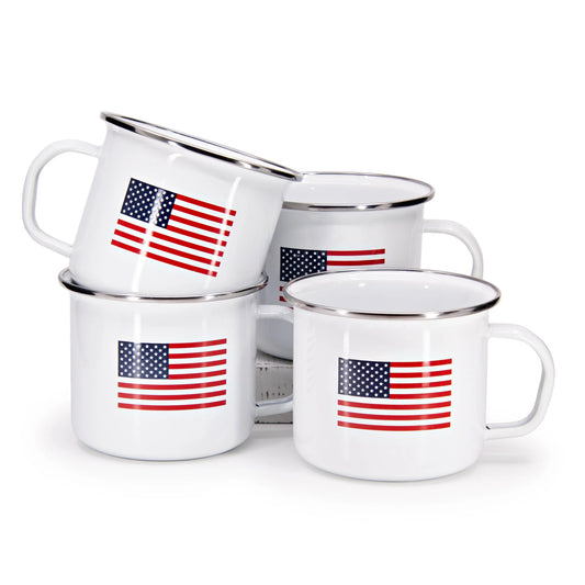 Golden Rabbit Enamelware US Flag Grande Mug