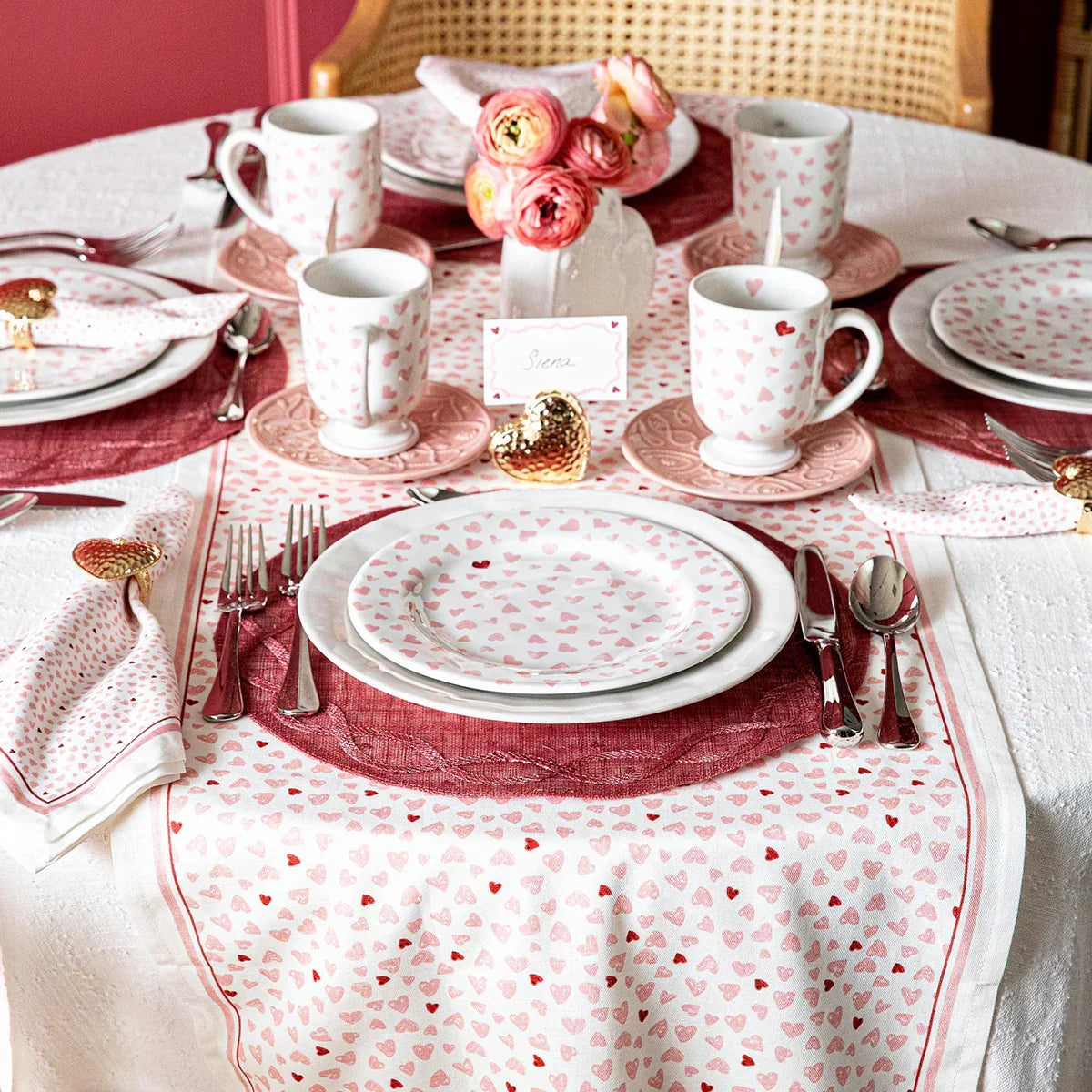 Juliska Love You More 18" x 90" Table Runner - Pink