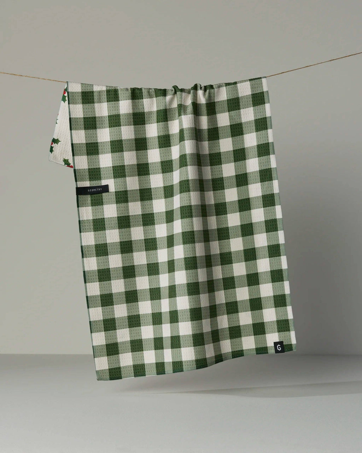 Geometry Holiday Holly LUXE Kitchen Towel