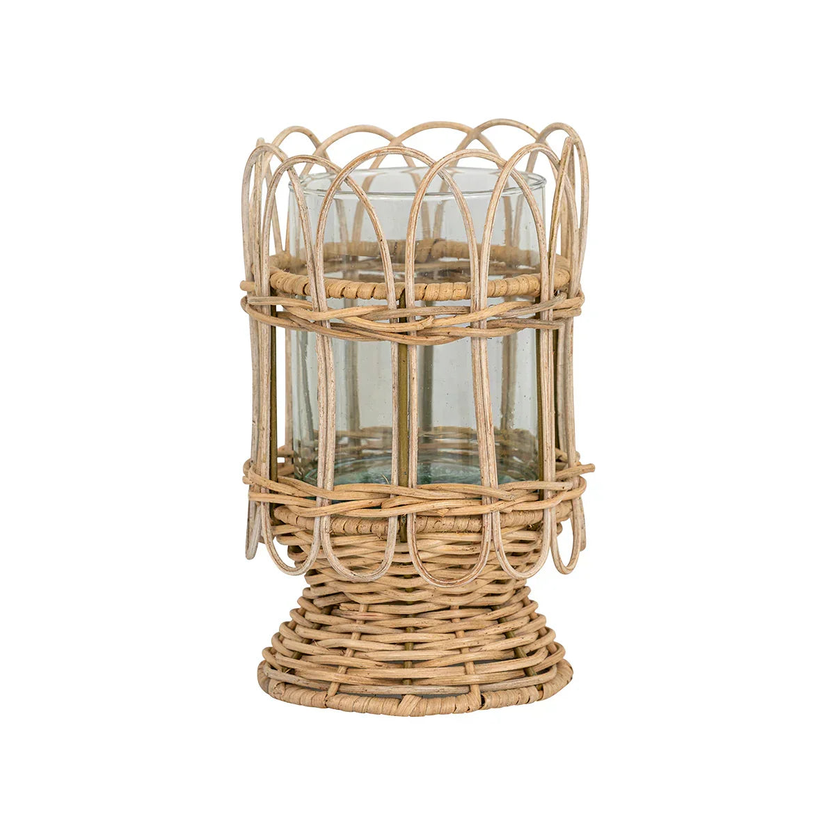 Juliska Rattan Whitewash Hurricane Medium 8.5"