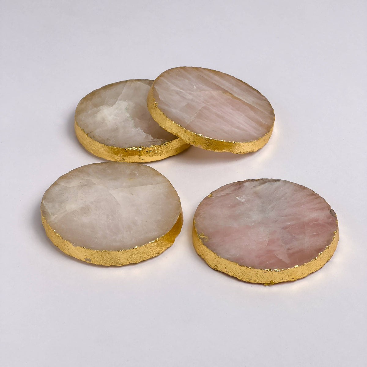 Rose Quartz Coasters, Set of 4