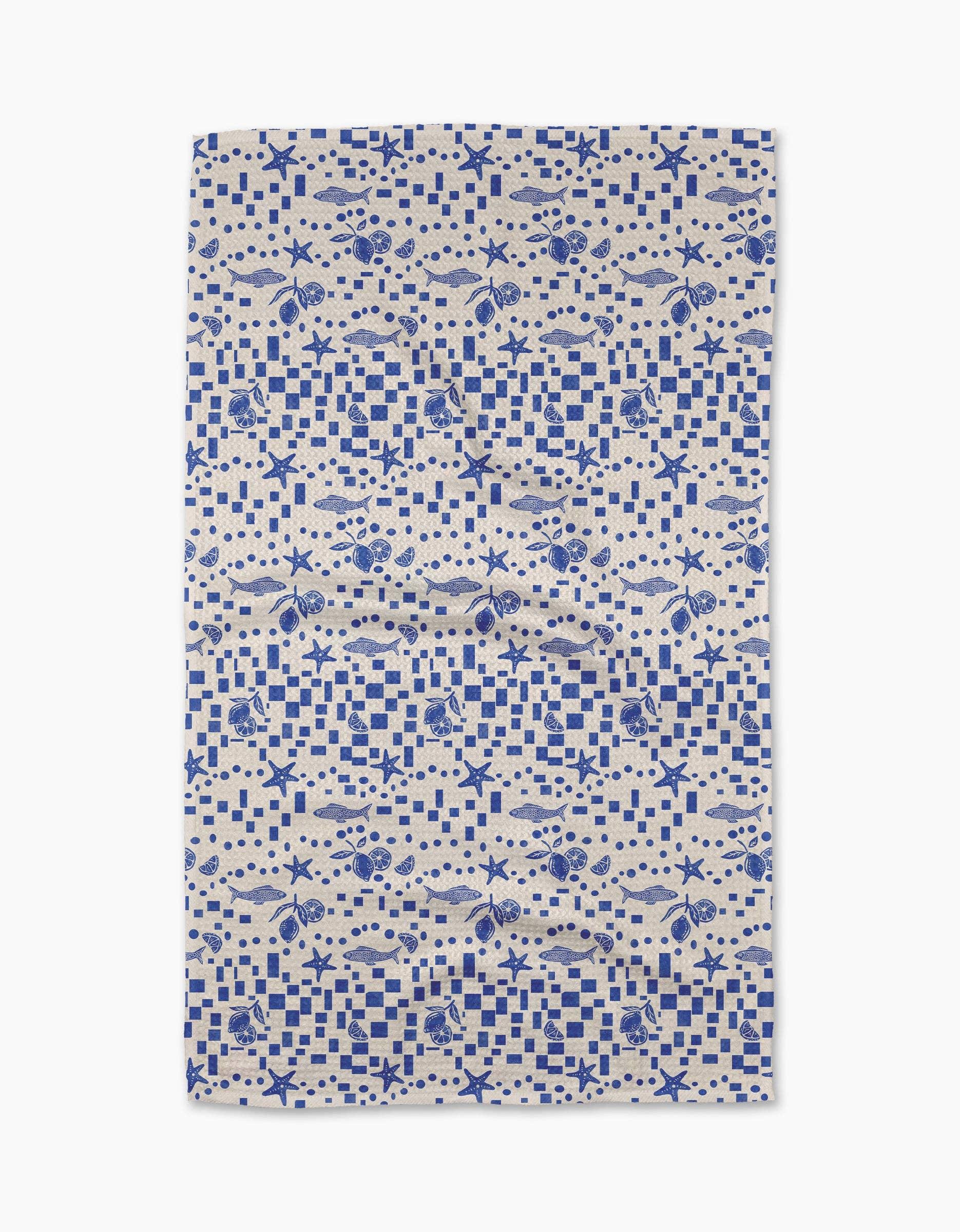 Geometry Santorini Tile Tea Towel - Marcel’s Culinary Experience