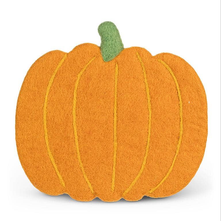 Orange Felted Wool Pumpkin Trivet