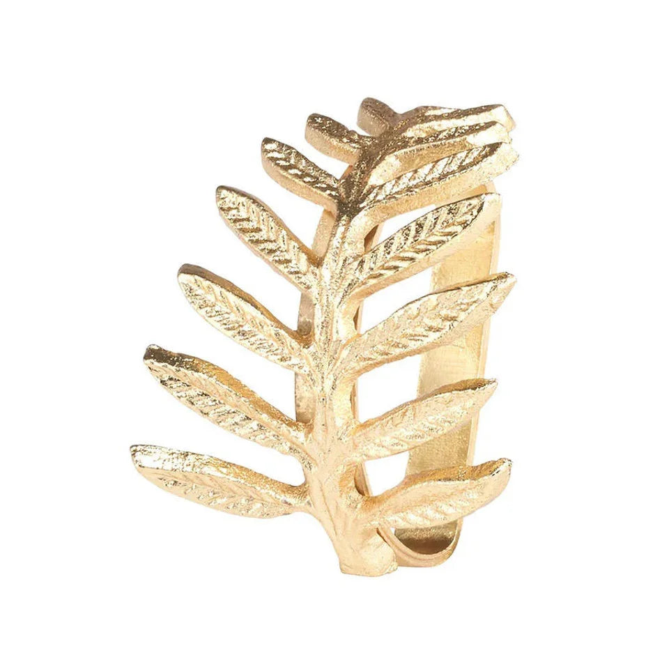 Bodrum Fern Napkin Rings Gold - Marcel’s Culinary Experience