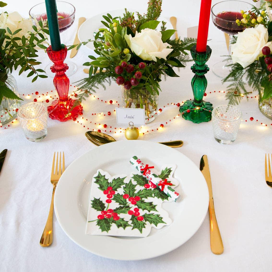 Dark Green Glass Candle Holder | Gifts | Christmas Decor | - Marcel’s Culinary Experience