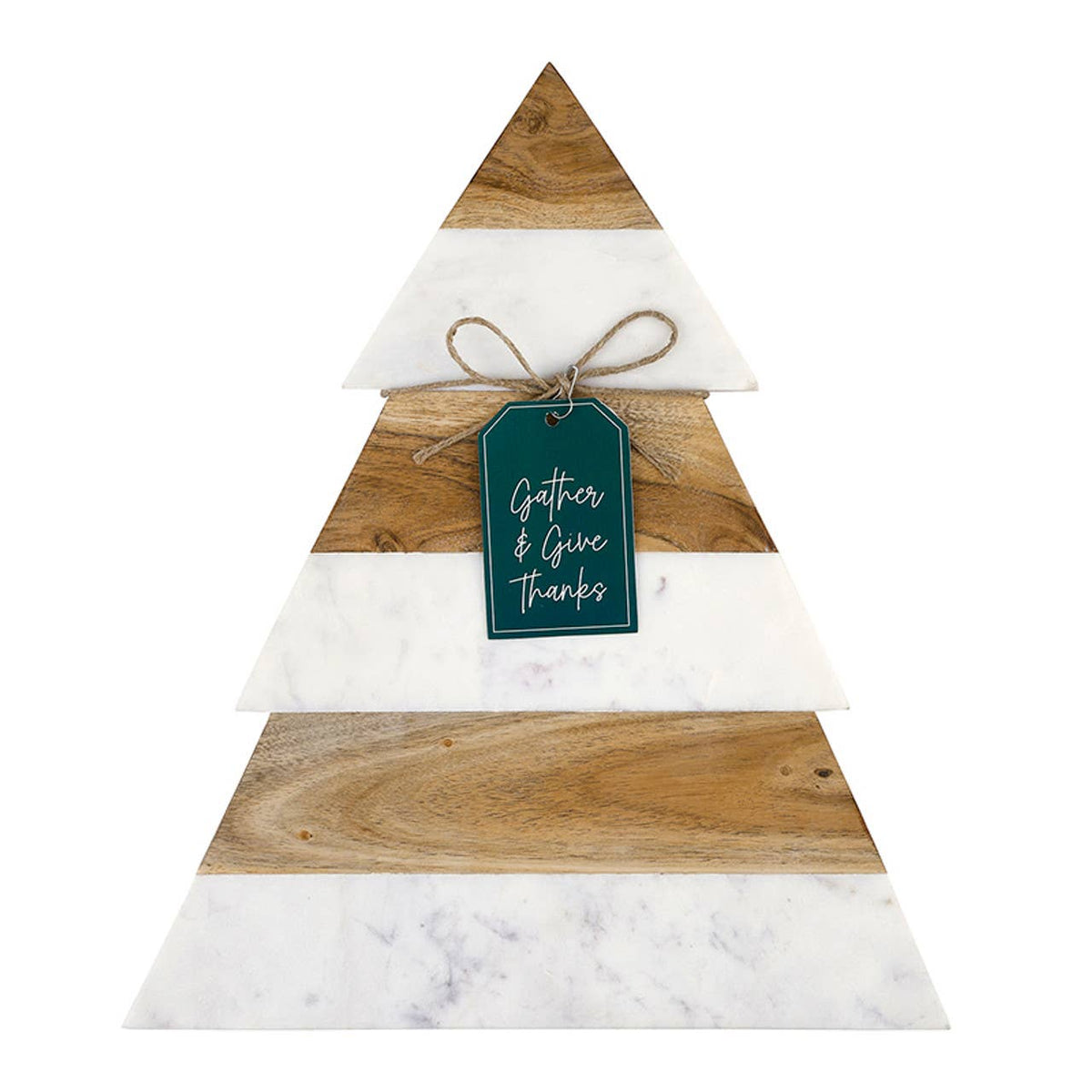 Marble and Wood Christmas Tree Charcuterie Board