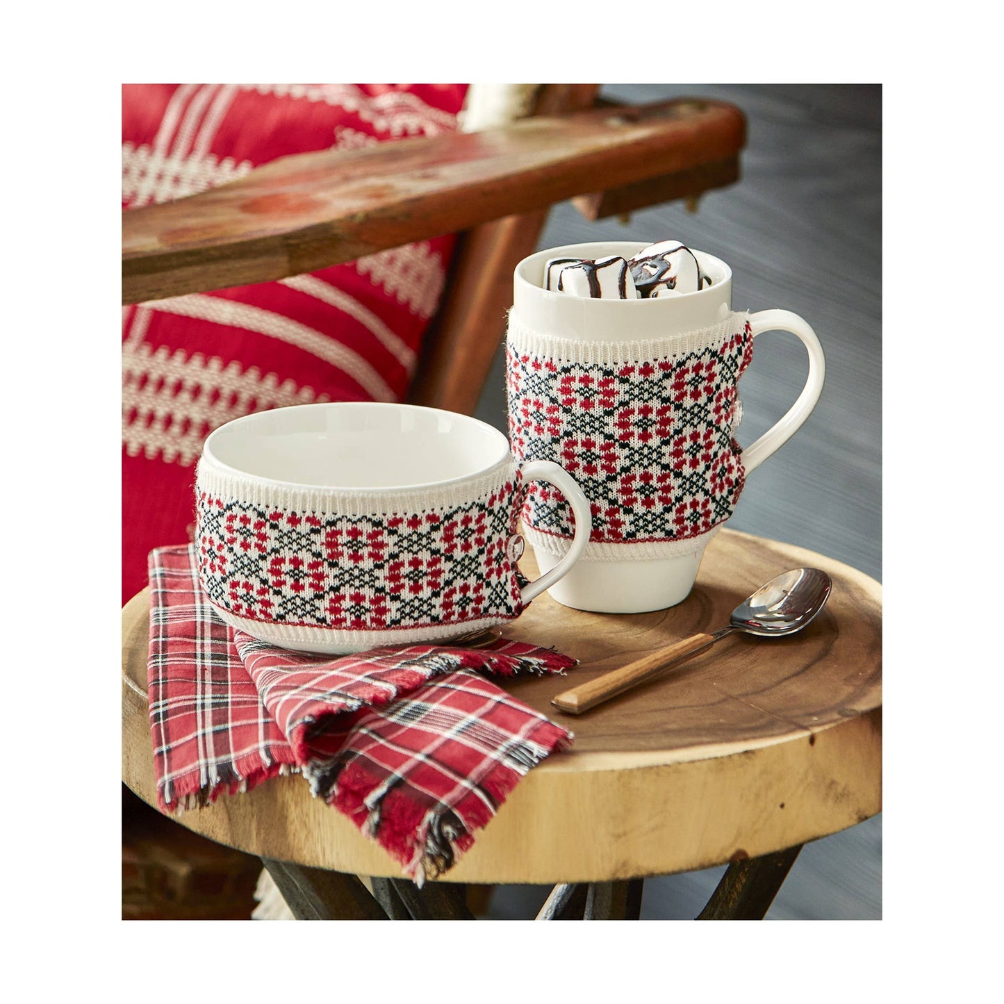 Winter Sketches Floral Sweater Soup MugBone China Christmas