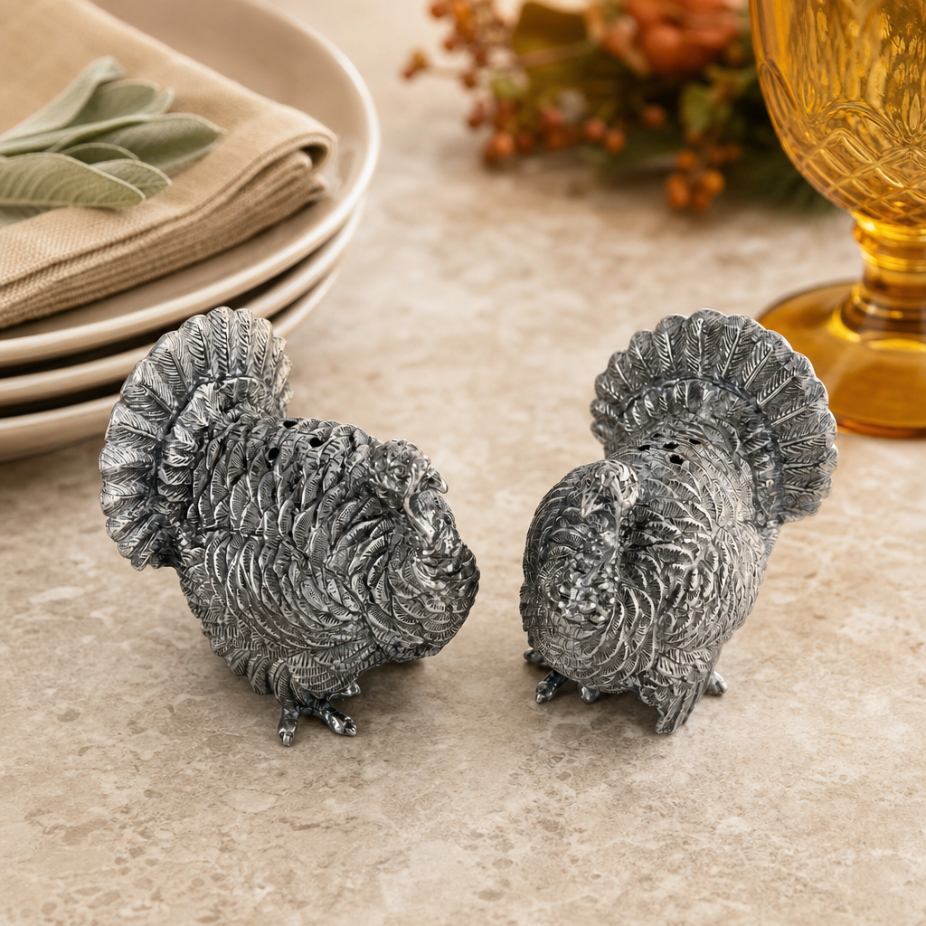 Pewter Turkey Salt & Pepper Shakers