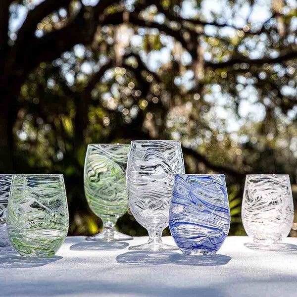 Juliska Puro Marbled Goblet Blue - Marcel’s Culinary Experience