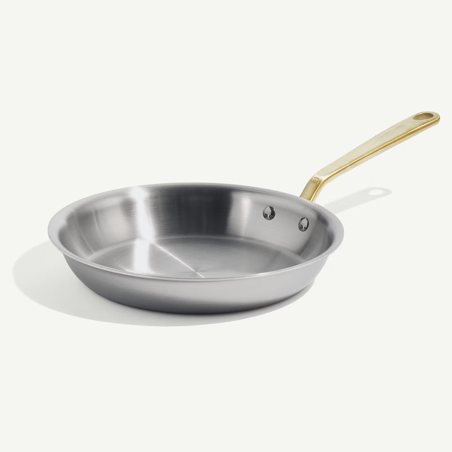 Made In Stainless Clad Frying Pan with Brass Handle