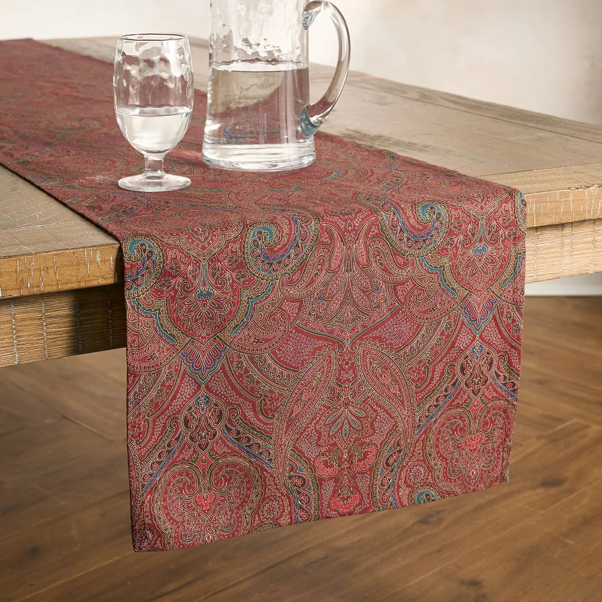 Juliska Paisley Table Runner - Red, 18" x 90"