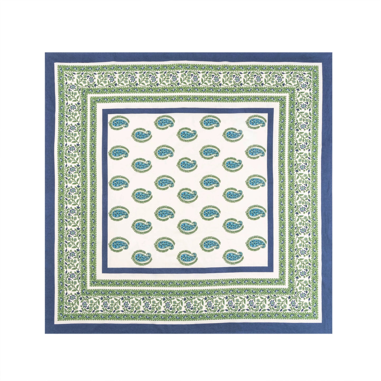 Couleur Nature Cassis Blue & Green Tablecloth - Marcel’s Culinary Experience