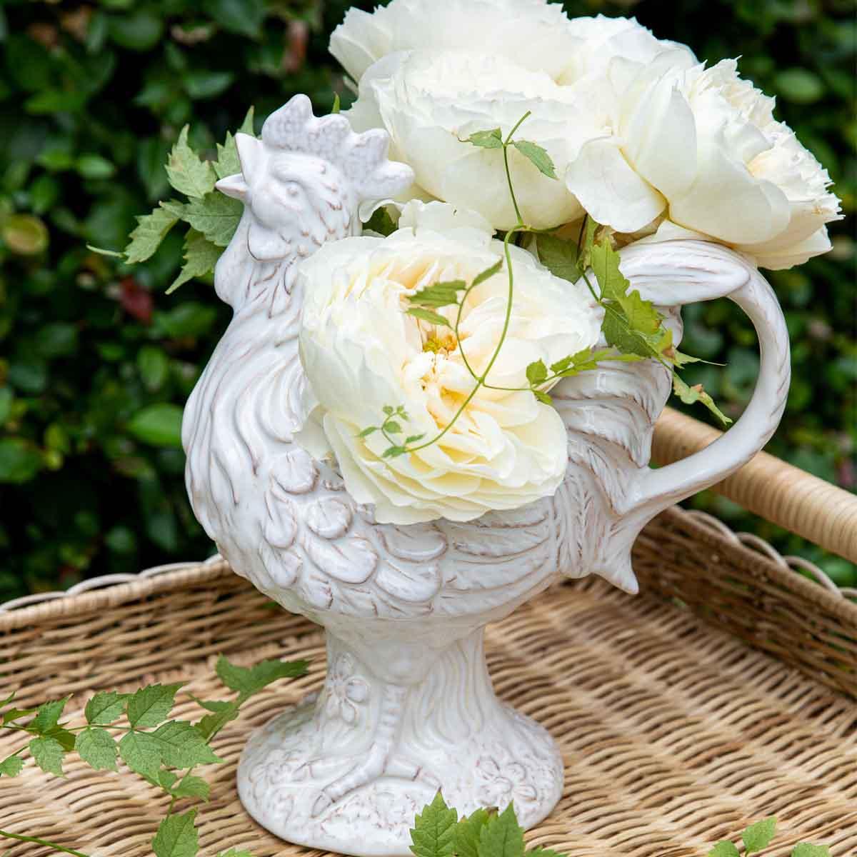 Juliska Clever Creatures Ceramic Rooster Pitcher