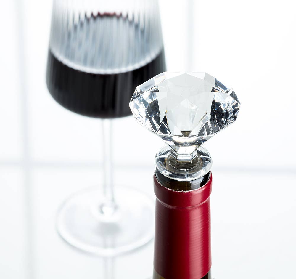Round Cut Gem Bottle Stopper – 3"H