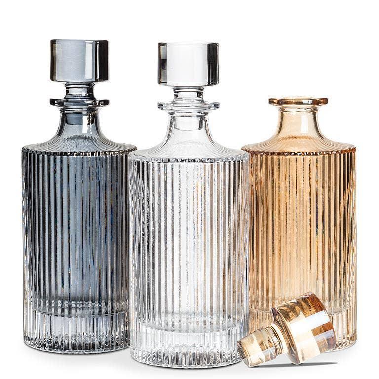 Vertical Optic Decanter-Amber-10.5"H