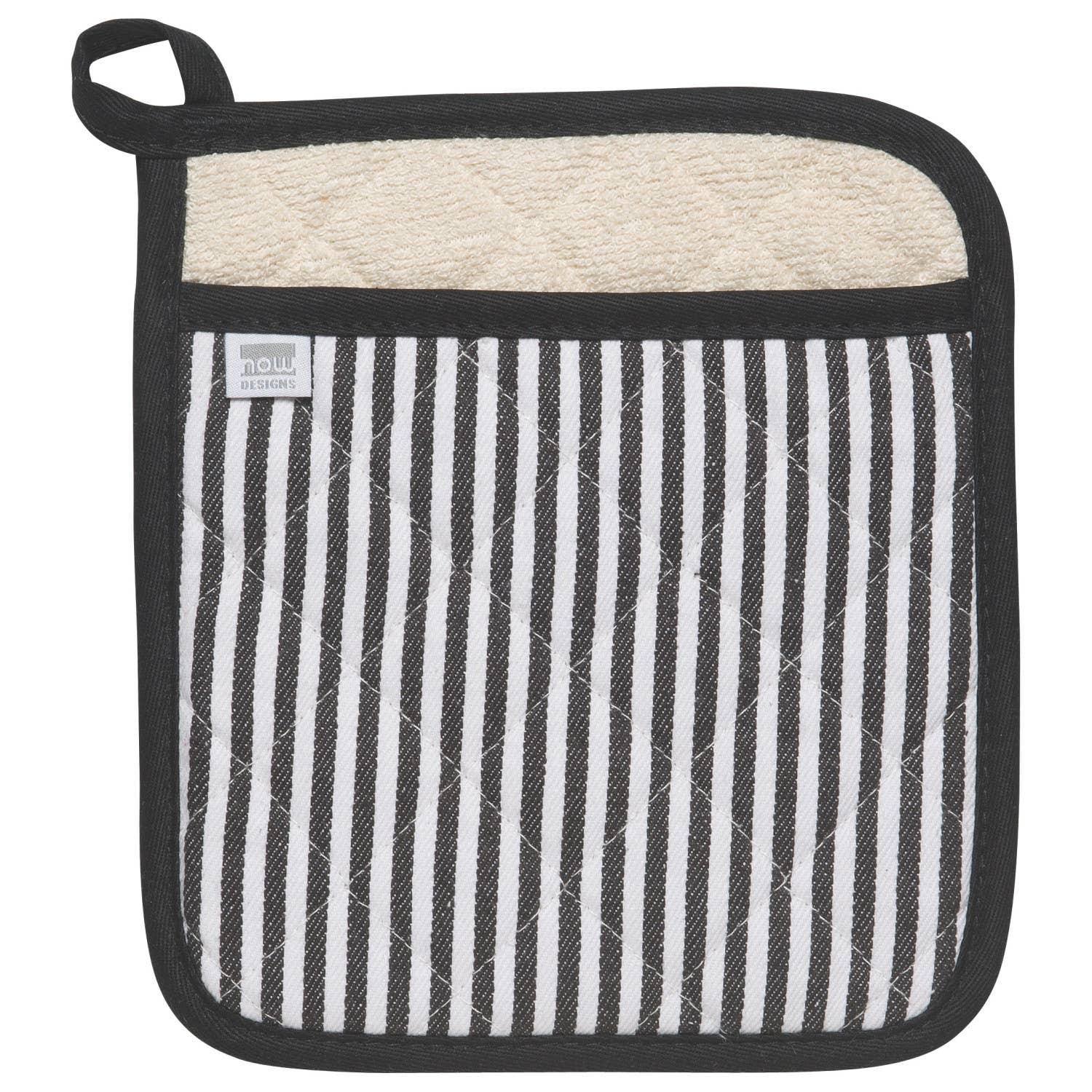 Superior Black Narrow Stripe Potholder - Marcel’s Culinary Experience