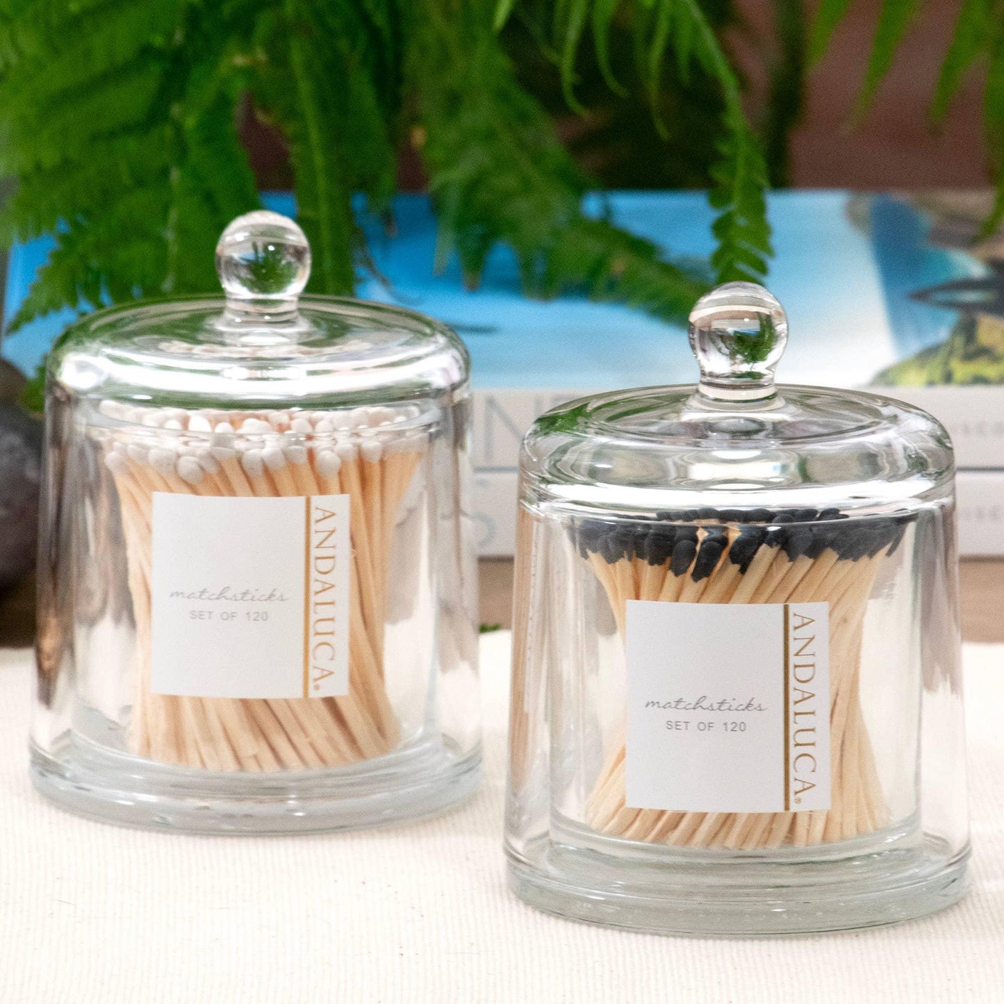 Glass Jar with Lid & 120 Wooden White Matches - Marcel’s Culinary Experience