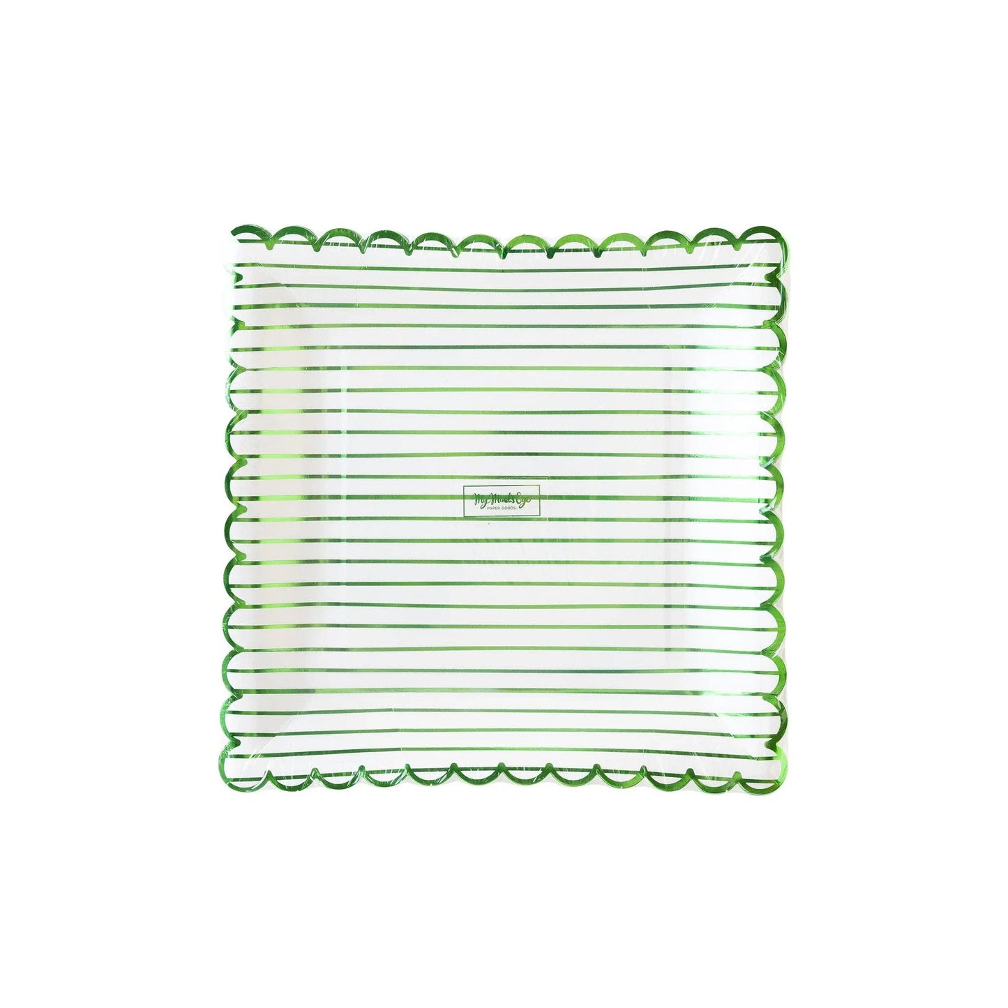 Green Striped Paper Plate - Marcel’s Culinary Experience