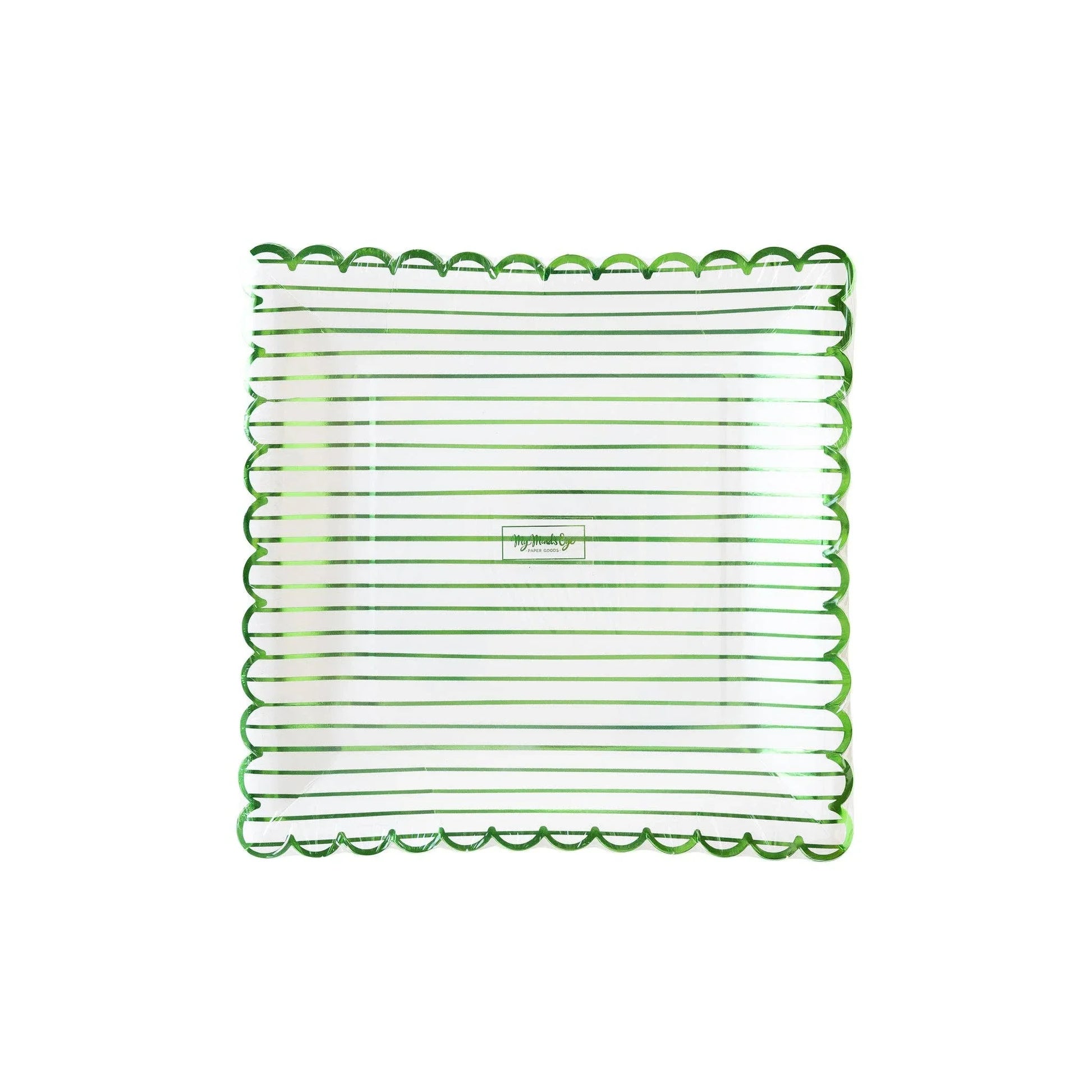 Green Striped Paper Plate - Marcel’s Culinary Experience