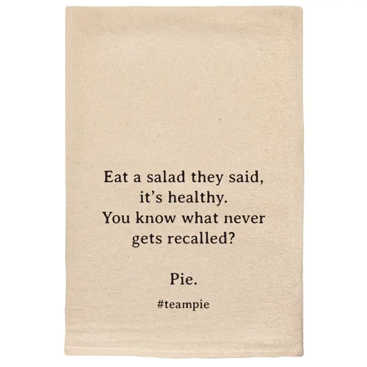 Ellembee Team Pie Witty and Comical Kitchen Tea Towel - Marcel’s Culinary Experience