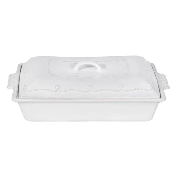 Juliska Berry & Thread 13" Rectangular Baker with Lid - Whitewash - Marcel’s Culinary Experience
