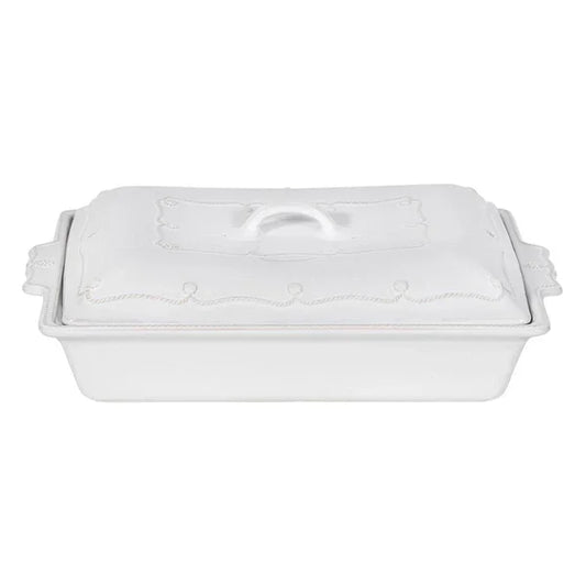 Juliska Berry & Thread 13" Rectangular Baker with Lid - Whitewash - Marcel’s Culinary Experience