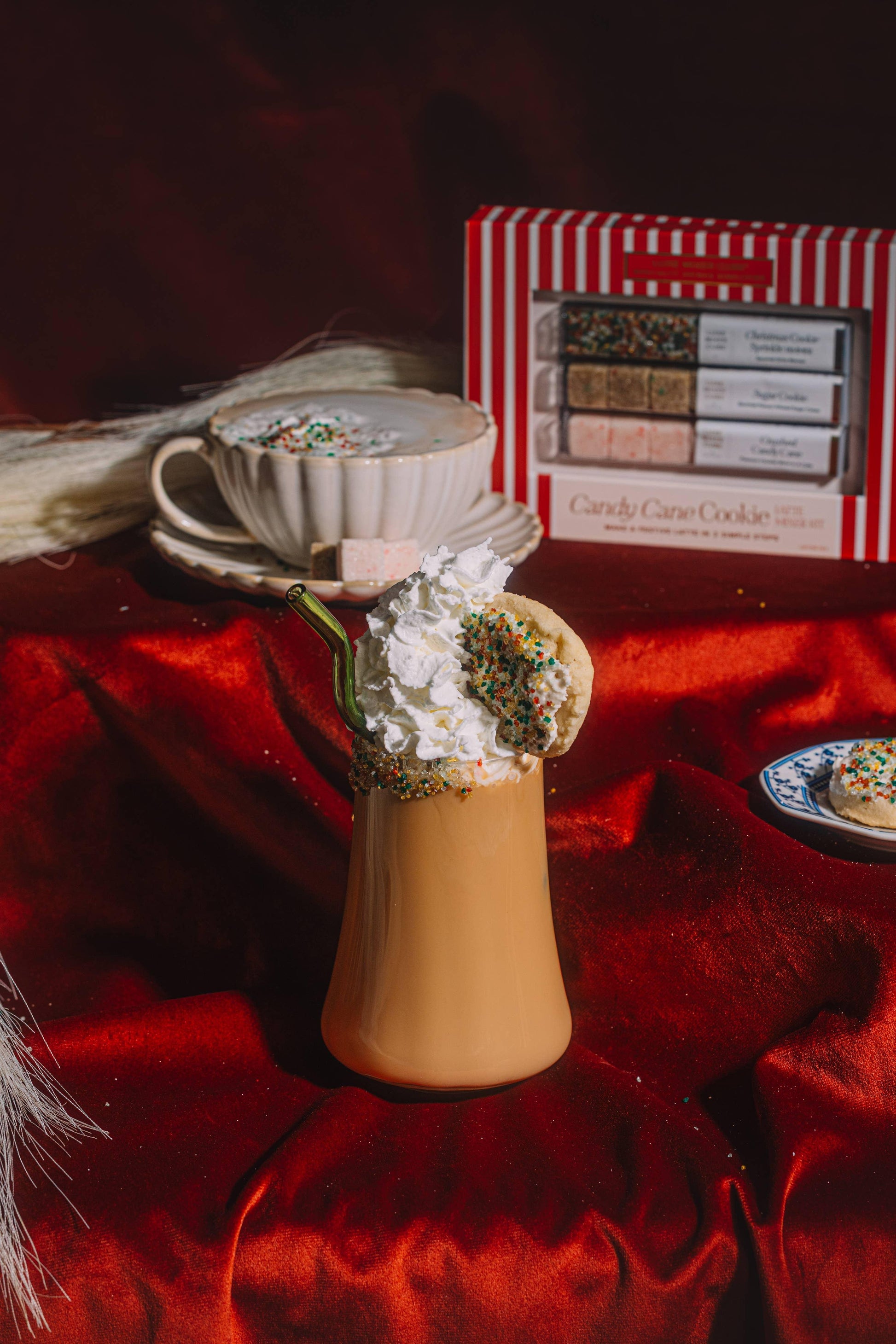 Candy Cane Cookie Latte Mixer Kit with Sprinkle Rimmer - Marcel’s Culinary Experience