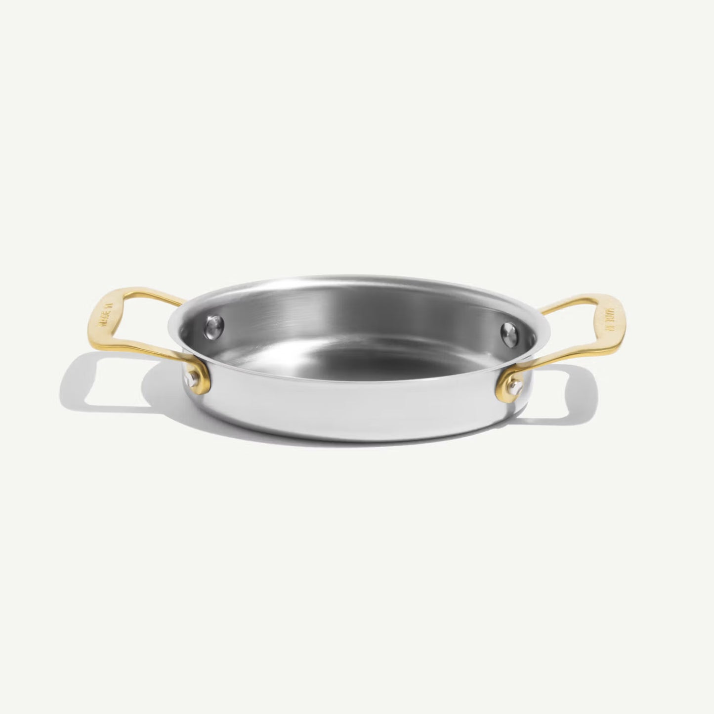 Made In Stainless Steel Gratin Dish with Brass Handles