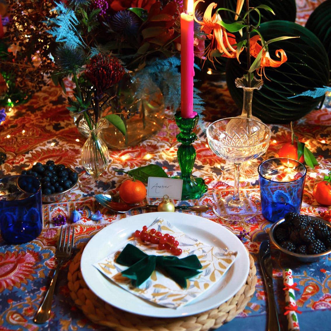 Dark Green Glass Candle Holder | Gifts | Christmas Decor | - Marcel’s Culinary Experience