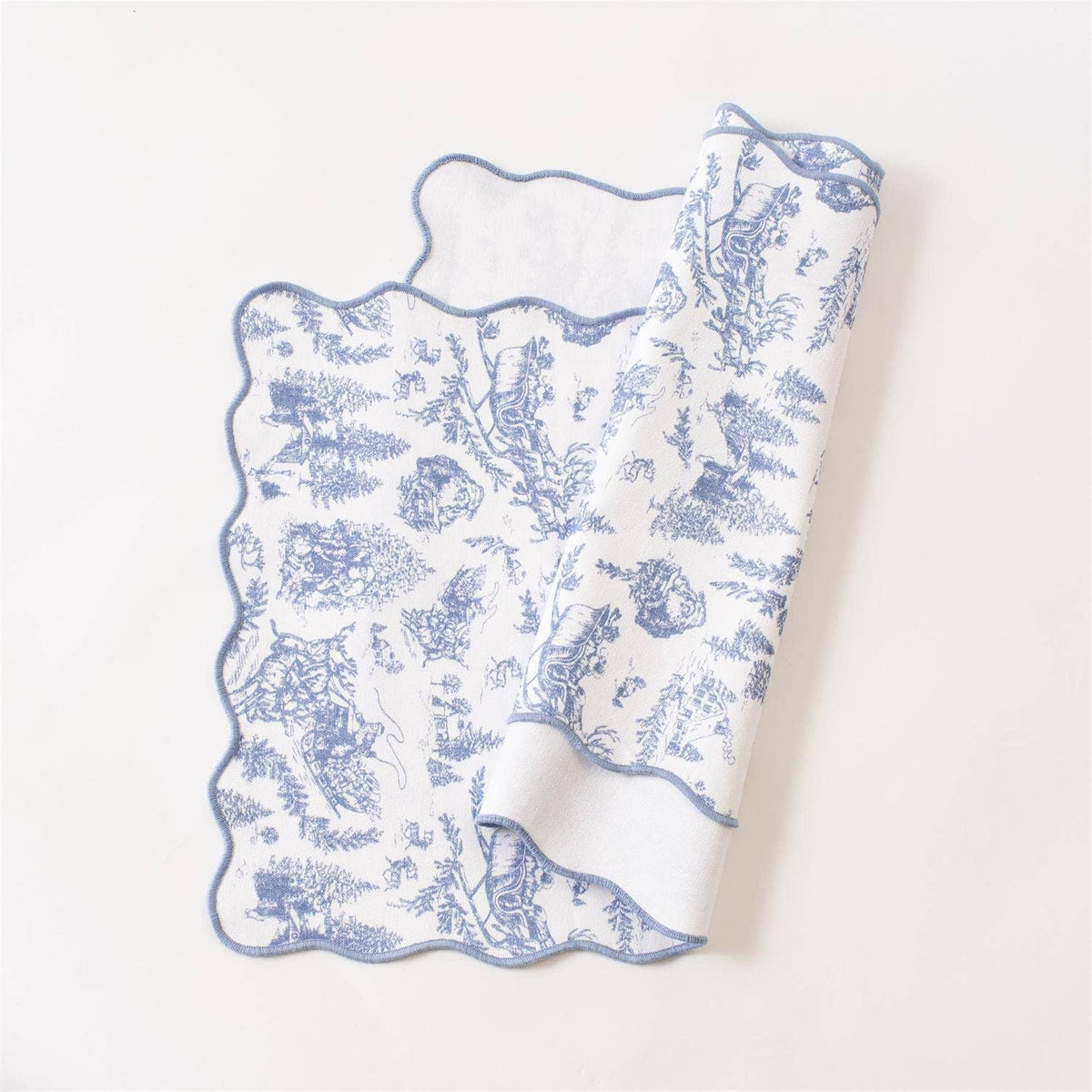 Frosted Blue Pine Toile Table Runner | 72 Inch