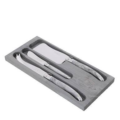 Jean Dubost 3pc Cheese Set with "Marble" Acrylic Handles - Marcel’s Culinary Experience