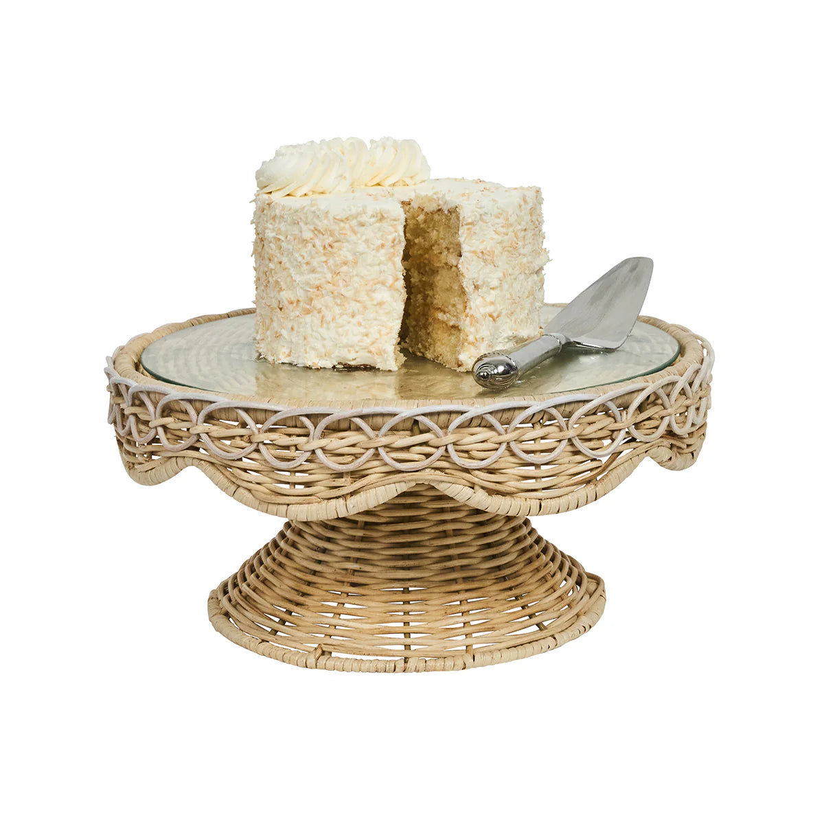 Juliska Provence Rattan Cake Stand - Whitewash