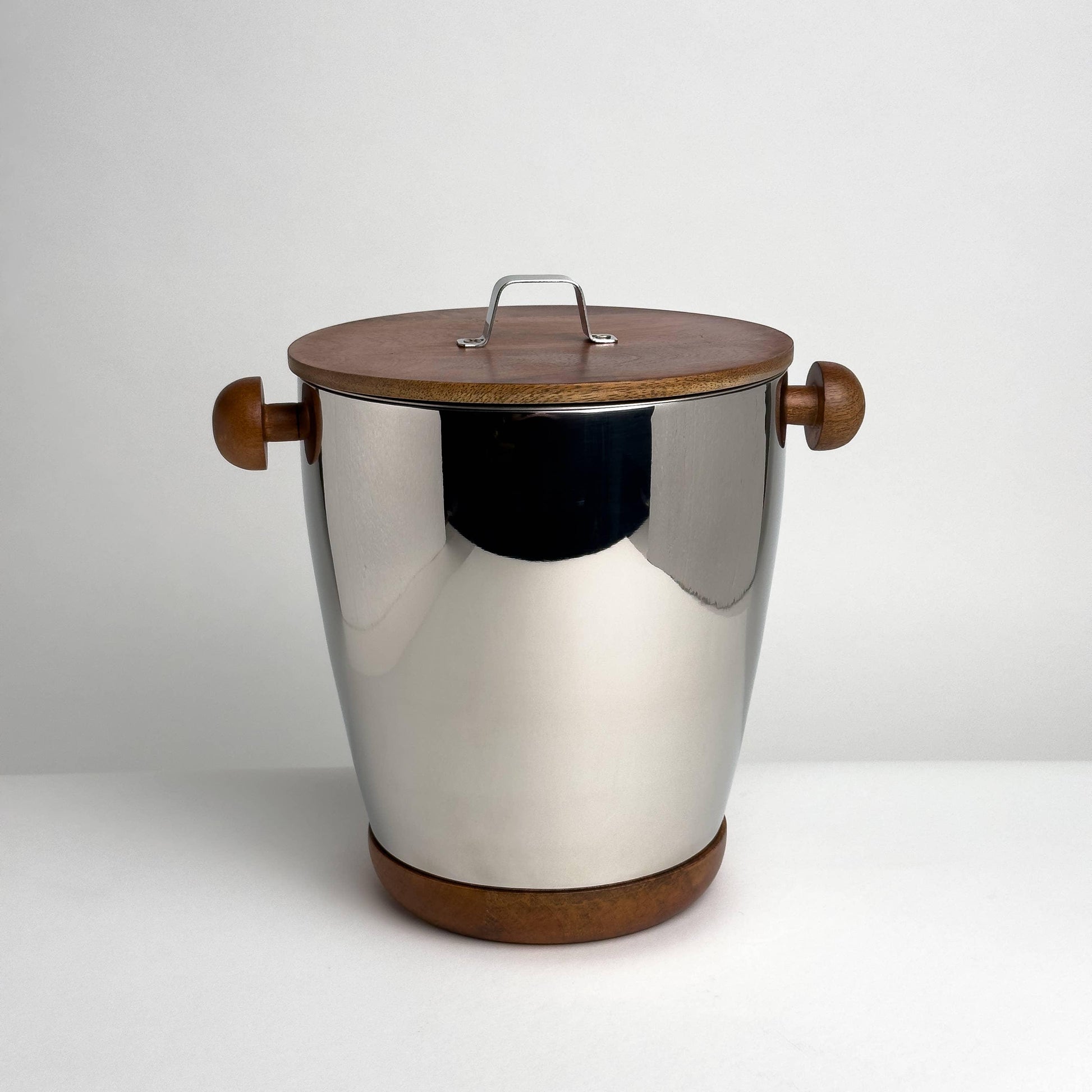 Polished Aluminum & Wood Ice Bucket - Marcel’s Culinary Experience
