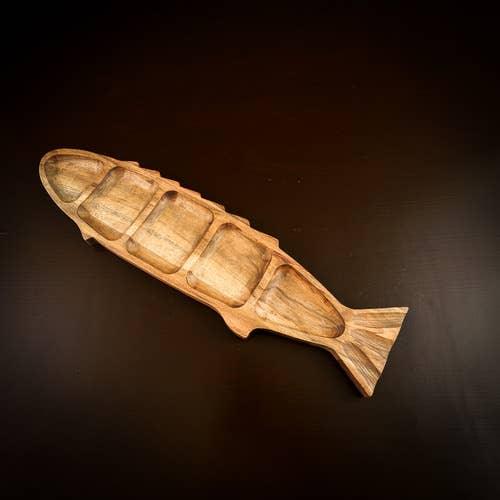 Large Coastal Wood Fish Tray - Marcel’s Culinary Experience