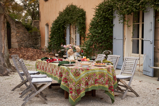 Jardin Red & Green | French Tablecloths - Marcel’s Culinary Experience